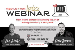 Red Letter Leaders Webinar - From Idea to Bestseller: Mastering the Art of Writing your First (Or Next) Book