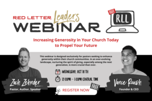 Red Letter Leaders Webinar - Increasing Generosity in Your Church Today to Propel your Future