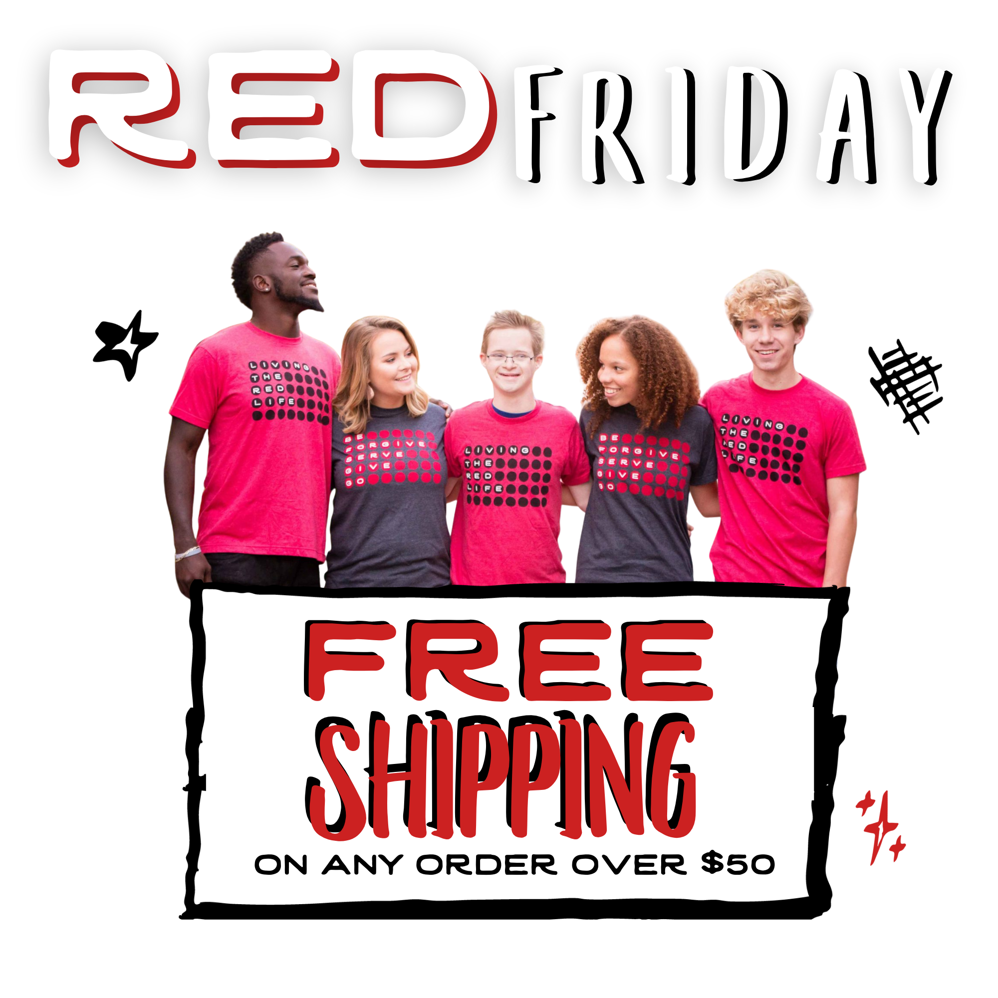 Red Friday 2023 Free Shipping Over $50+